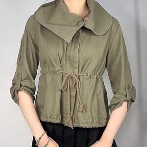 Cropped Utility Jacket Amy Green Hang Ten Size Small Downtown Girl